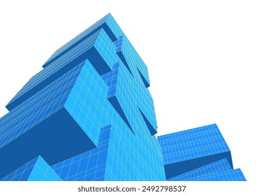 Ilustración 3d de edificio de arquitectura moderna