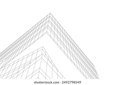Modern architecture building 3d illustration