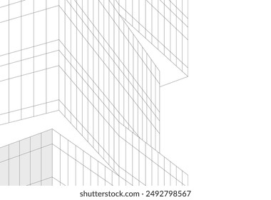 Modern architecture building 3d illustration