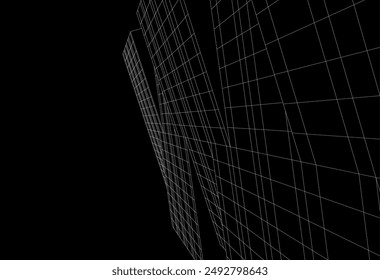 Modern architecture building 3d illustration