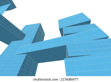 Modern architecture building 3d rendering