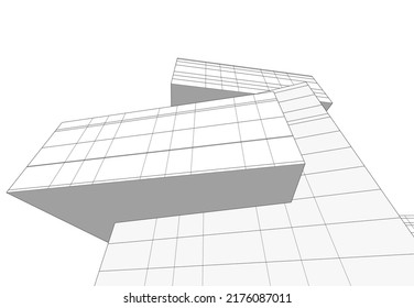 Modern architecture building 3d rendering