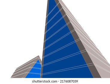 Modern architecture building 3d rendering