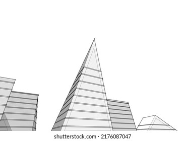 Modernes Gebäude 3D-Rendering