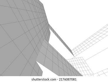 Modern architecture building 3d rendering