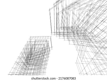 Arquitectura moderna de construcción de renderización 3d