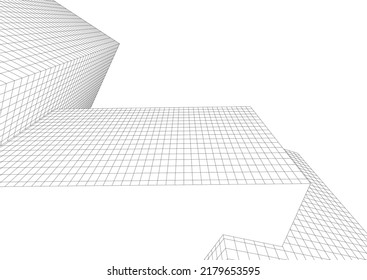 Modern architecture building 3d rendering