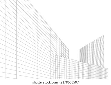 Modern architecture building 3d rendering