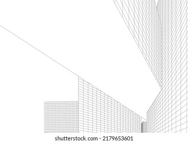 Arquitectura moderna de construcción de renderización 3d