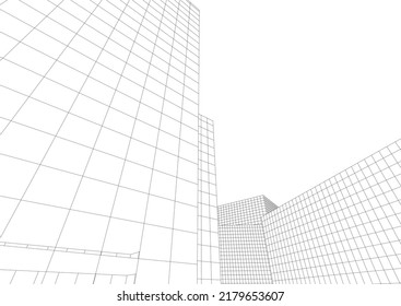 Arquitectura moderna de construcción de renderización 3d