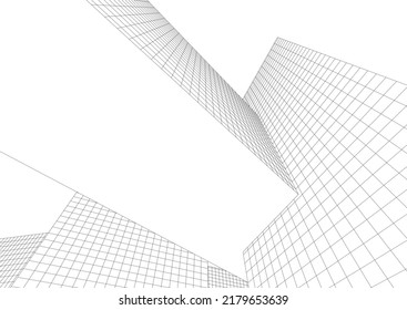 Modern architecture building 3d rendering