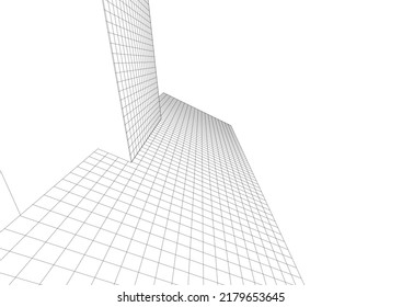 Modern architecture building 3d rendering