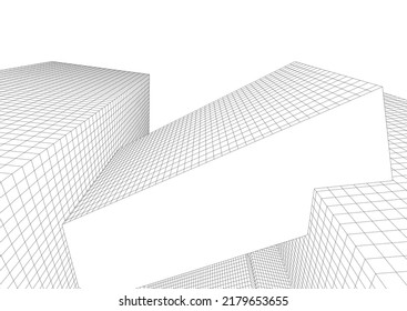 Arquitectura moderna de construcción de renderización 3d