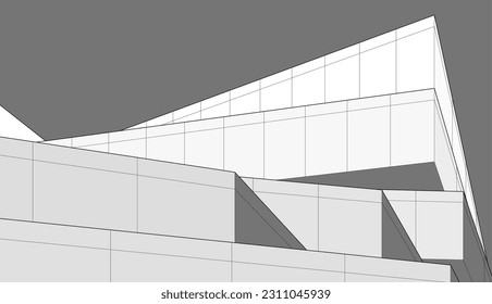 Modernes Gebäude 3D-Rendering