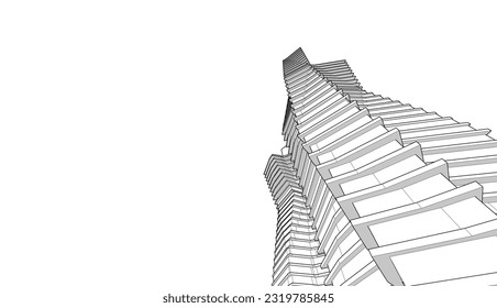 Arquitectura moderna construyendo vector 3d