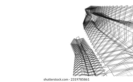 Modern architecture building 3d vector