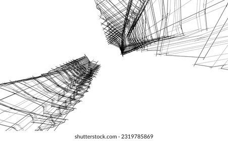 Modern architecture building 3d vector