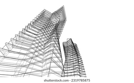 Modern architecture building 3d vector