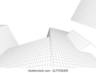 Arquitectura moderna con vistas en 3d