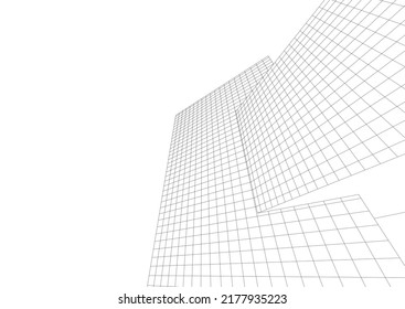Modern architecture building 3d view