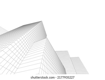 Modernes Gebäude mit 3D-Ansicht