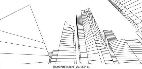 Modern architecture building. City background