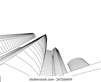 Modern architecture building. City background