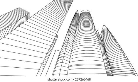 Modern architecture building. City background