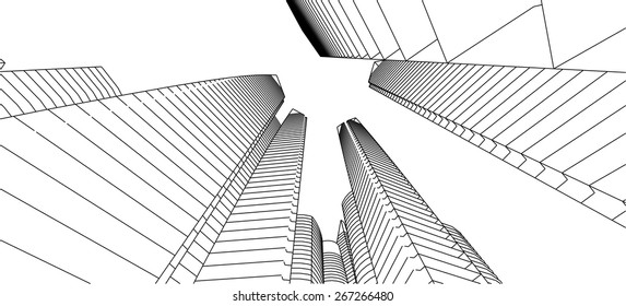 Modern architecture building. City background