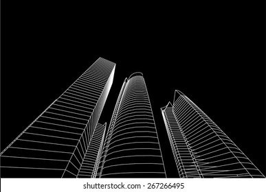 Modern architecture building. City background