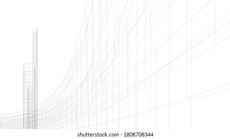 Modern architecture building. concept 3d model