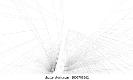 Modern architecture building. concept 3d model