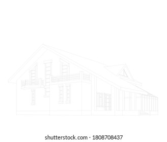 Modern architecture building. concept 3d model