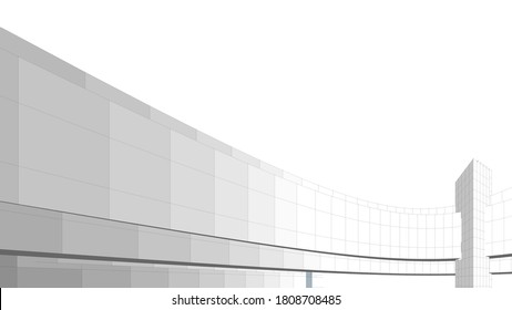 Modern architecture building. concept 3d model