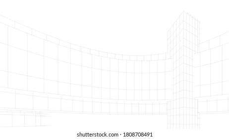 Modern architecture building. concept 3d model