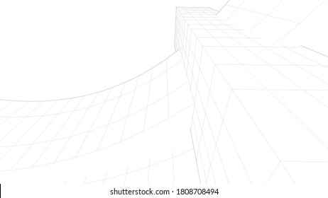 Modern architecture building. concept 3d model