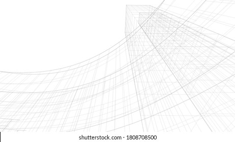 Modern architecture building. concept 3d model