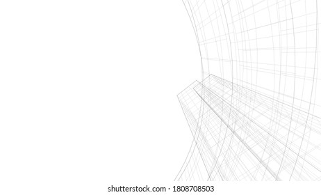 Modern architecture building. concept 3d model