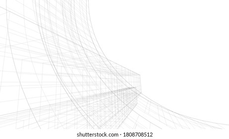 Modern architecture building. concept 3d model