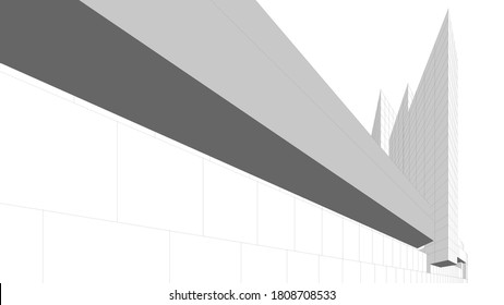 Modern architecture building. concept 3d model