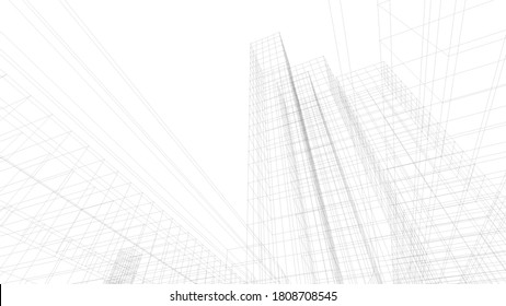 Modern architecture building. concept 3d model