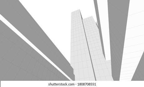 Modern architecture building. concept 3d model