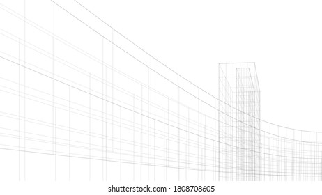 Modern architecture building. concept 3d model