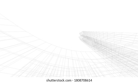 Modern architecture building. concept 3d model