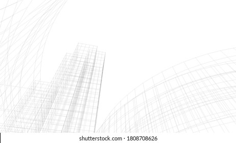 Edificio de arquitectura moderna. modelo 3d