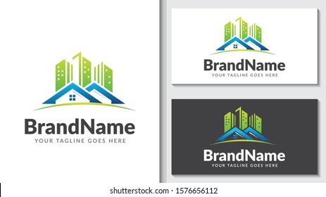 modern architecture building concept logo icon vector template