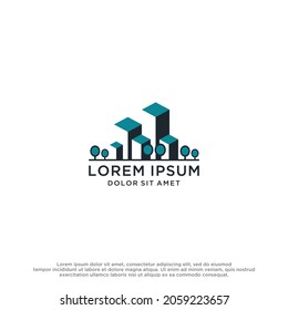 Inspiración en el logotipo del concepto de construcción de arquitectura moderna
