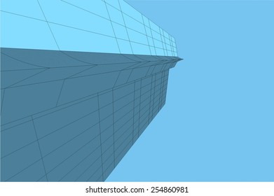 Modern architecture. Building concept sketch.