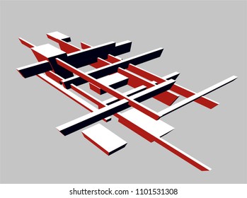modern architecture building construction 3d illustration