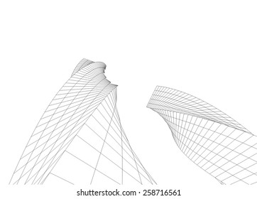 Modern architecture building. Skyscraper construction